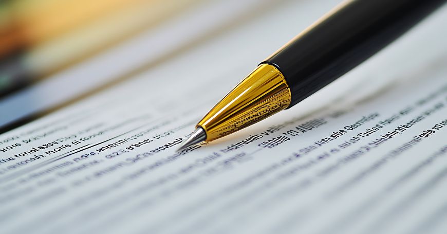 Gold-tipped pen placed on a Formal Demand Letter for Payment in Spain document